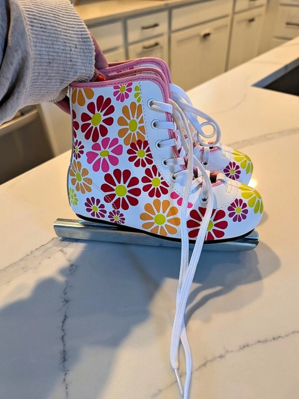 American Athletic Shoe Flower Power Double Runner Ice Skates Floral Sneakers in
